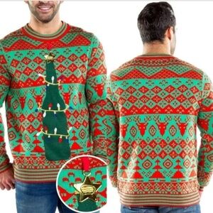 Christmas Sweater Holiday Green Red XXL by Tipsy Elves